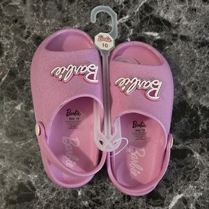 Barbie Little Kids Sandals Clogs - Glitter Pink - Size 10